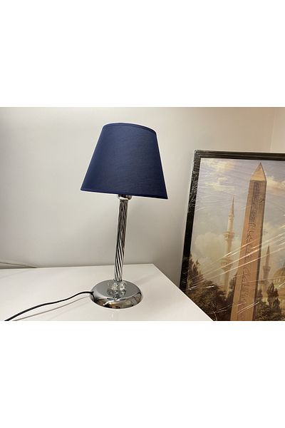 asellus Mette Twisted Lampshade with crystal detail, stol lamp, Table Lamp chrome Plated (silver color)
