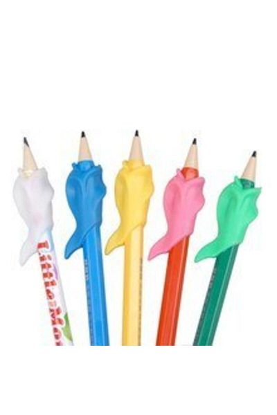 Misyon 5 Pencils and 5 Silicone Pen Holders Fish Shaped