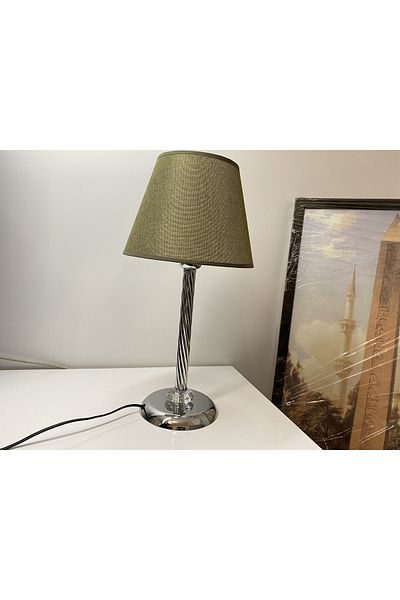 asellus Mette Twisted Lampshade with crystal detail, stol lamp, Table Lamp chrome Plated (silver color)