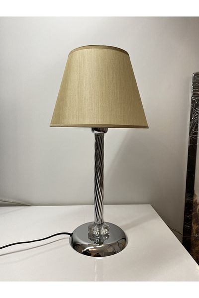 asellus Mette Twisted Lampshade with crystal detail, stol lamp, Table Lamp chrome Plated (silver color)