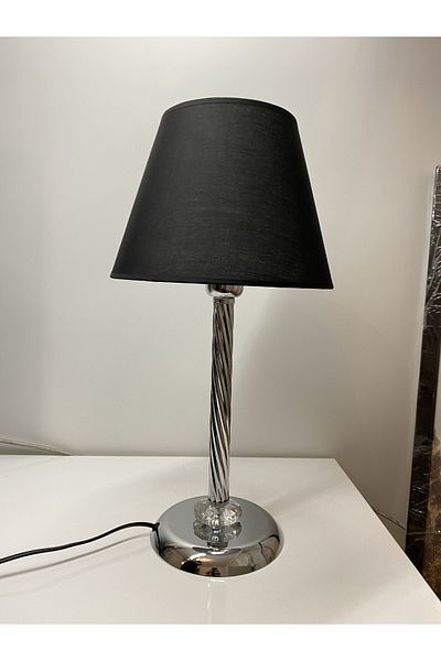 asellus Mette Twisted Lampshade with crystal detail, stol lamp, Table Lamp chrome Plated (silver color)