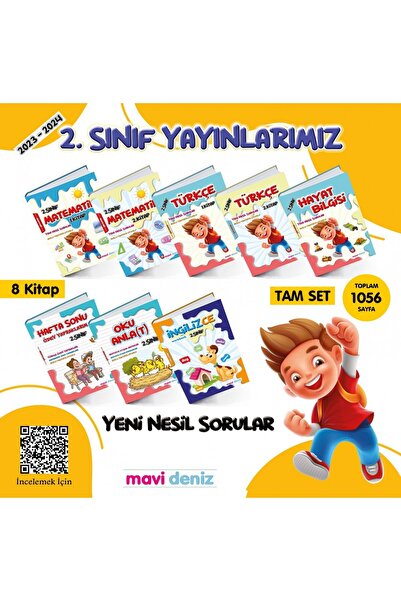 Mavi Deniz Yayınları 2.Sınıf Etkinliklerle Çalışma Yaprakları Tam Eğitim Seti...