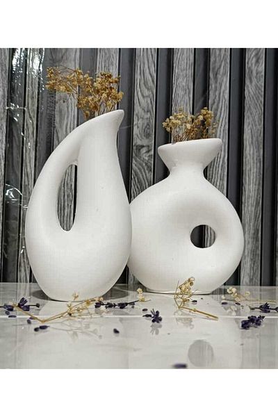 HUNATASARIM Bohemian Vase Set of 2 - Decorative Raw Object