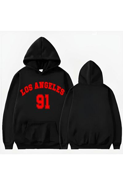 Garalio Hanorac cu glugă cu imprimeu LOS ANGELES CALIFORNIA