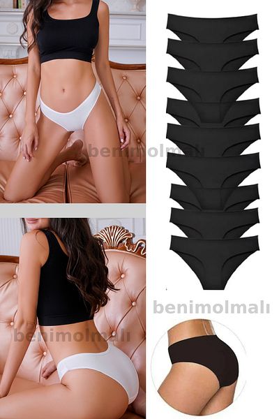 BENİMOLMALI 9 Pieces Women's Seamless Laser Cut Flexible Panties A Quality