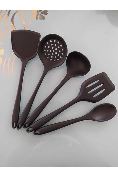 ncy fireproof non-stick complete silicone spatula ladle spoon set 5 pieces