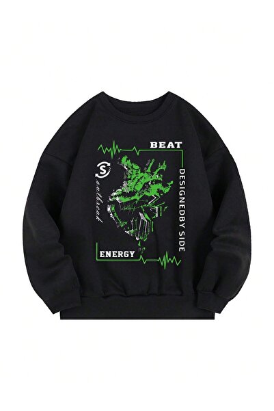 Adrift Слоган от серията Coke Графична термо подплатена суитшърт