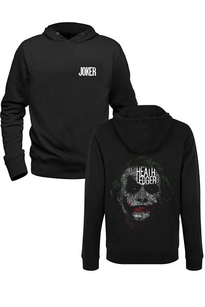 Pisa Art Φούτερ με στάμπα Joker μαύρο μπροστά πίσω