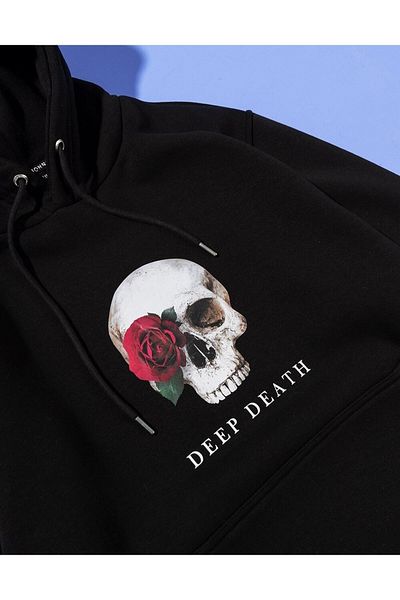 Pisa Art Φούτερ Death Printed Kangaroo Pocket Oversize