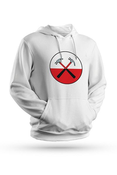 Pisa Art Φούτερ με κουκούλα με τυπωμένο λογότυπο Pink Floyd Λευκό Unisex