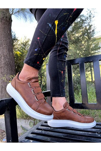 BZ Moda B889 BT Мъжки маратонки с еластична ортопедична подметка без връзки, кафяви