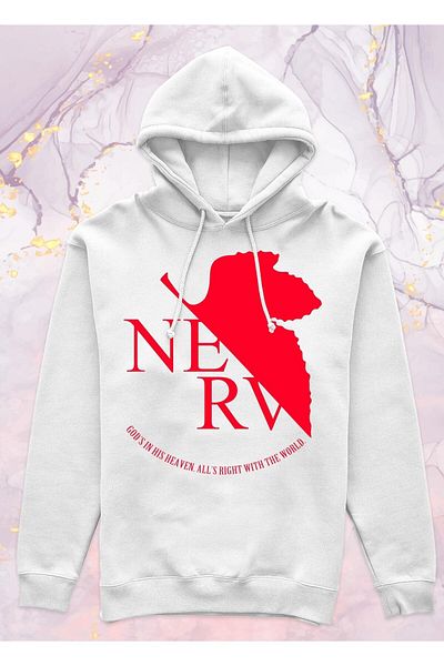 Pisa Art Neon Genesis Evangelion (shinseiki Evangelion) - Nerv - Φούτερ με κουκούλα χωρίς τσέπη
