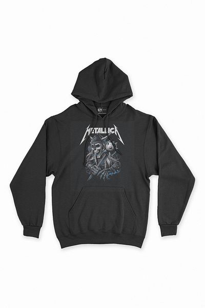 Pisa Art Суитшърт с качулка Metallica Skull Black