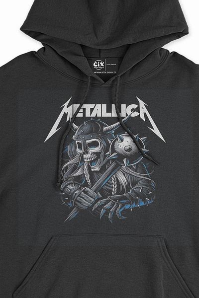 Pisa Art Суитшърт с качулка Metallica Skull Black