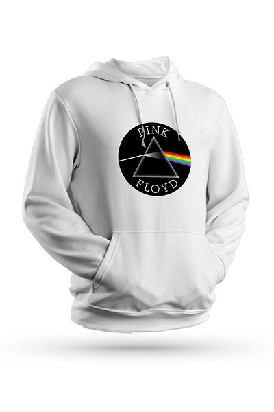 Pisa Art Φούτερ με κουκούλα με τυπωμένο λογότυπο Pink Floyd Λευκό Unisex
