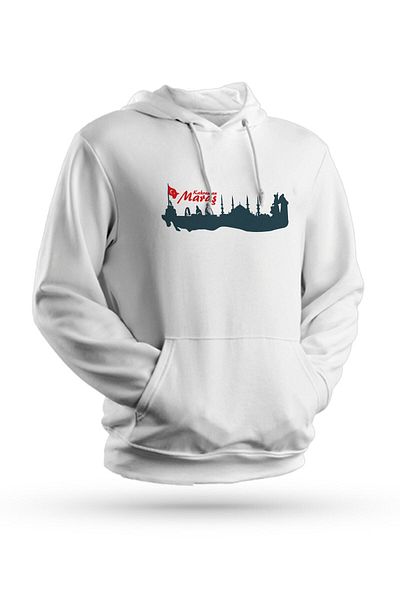 Pisa Art Φούτερ με κουκούλα Heroismarş με στάμπα λευκό Unisex