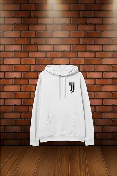 Pisa Art Λευκό Unisex φούτερ με κουκούλα με σχέδιο Juventus