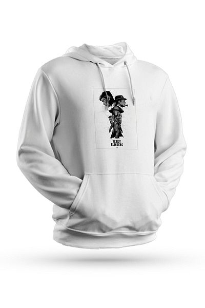 Pisa Art Φούτερ Peaky Blinders με στάμπα λευκό Unisex με κουκούλα