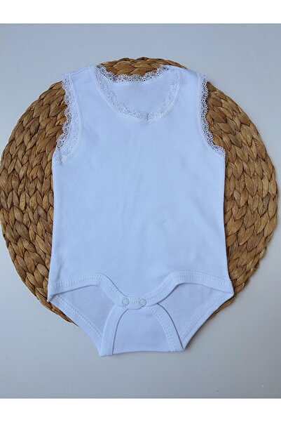 PİLEKİ BABY COTTON LACE COMBED FABRIC STRAPS ARMLESS BADI BABY CHILDREN'S BOTTOM