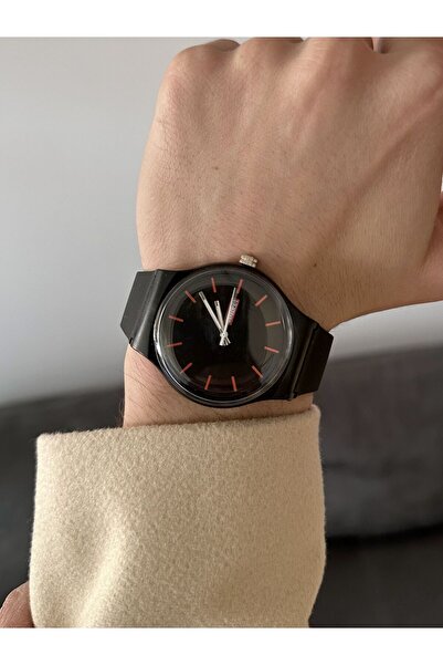 İnogge ساعة يد رجالية - حبل سيليكون أسود