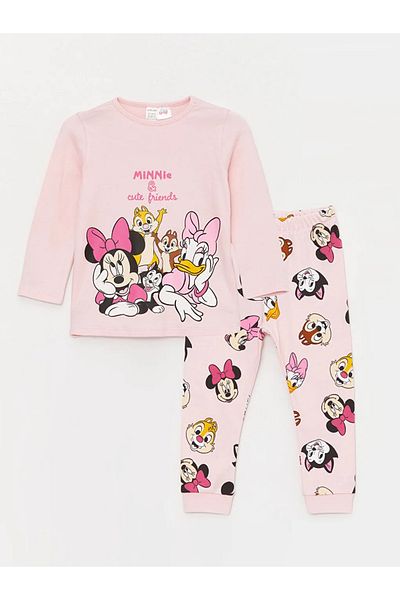 LC Waikiki LCW baby Crew Neck Disney Printed Baby Girl Pajama Set