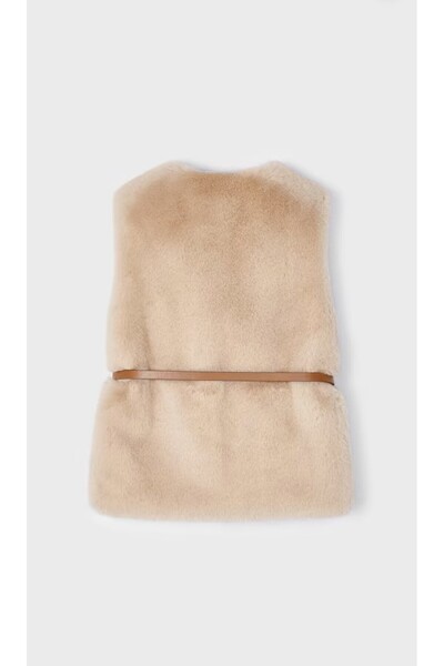 MAYORAL Girl's Plush Vest with Belt