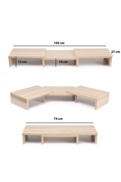 Hedicaret Dual Monitor Stand Screen Riser Light Color Computer Desktop Organizer Organizer