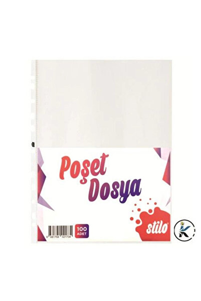 Stilo - ملف حقيبة مقاس A4 100 قطعة شفاف 30 ميكروفون