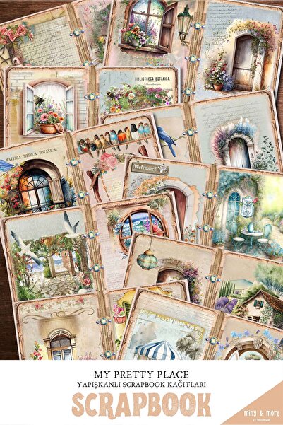 MuslimWalk My Pretty Place - Yapışkanlı Scrapbook Kağıtları 10'lu Set #SB103