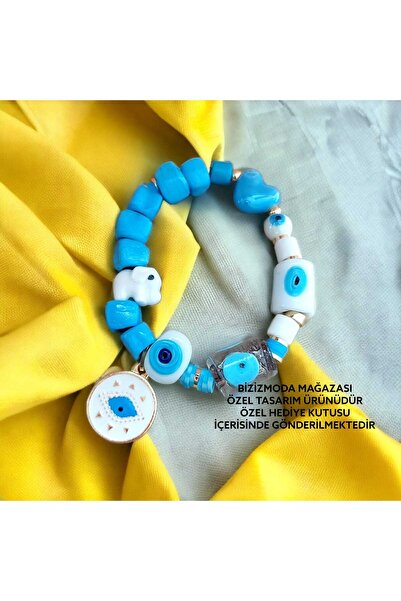 bizizmoda سحر الخرز الزجاجي بودروم - سوار بتصميم عين الشر من مورانو