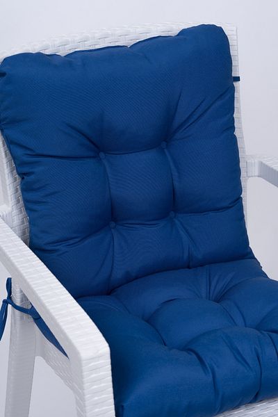 ALTINPAMUK Μαξιλάρι καρέκλας Neva Pofidik Blue με ειδικά ραμμένα κορδόνια, 44x88 cm