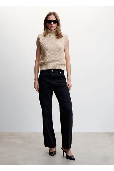 MANGO Woman Turtleneck Knitwear Vest