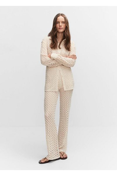 MANGO Woman Straight crochet pants