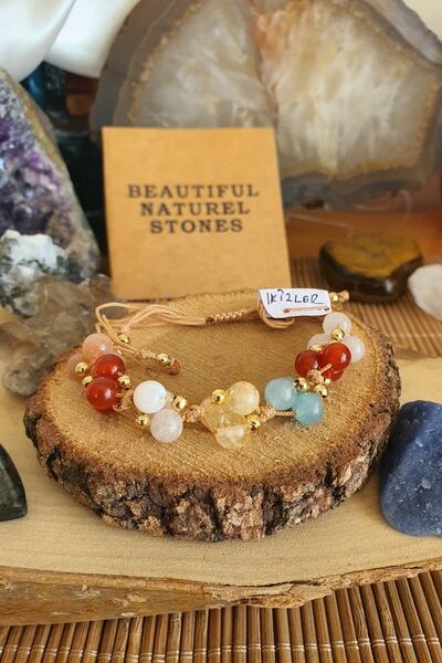 NBS Beautiful Naturel Stones Gemini Zodiac Natural Stone Bracelet (Citrine, M...