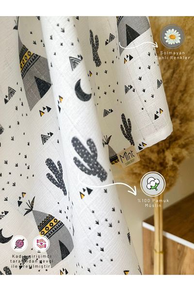 MİNT COLLECTİON Single Layer Muslin Baby Blanket Camper