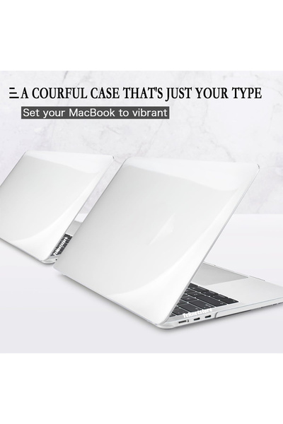 TEKNETSTORE Apple Macbook Air M4 13.6'' 2025 Kılıf Şeffaf Parlak Tam Koruma Kristal Kapak A3240