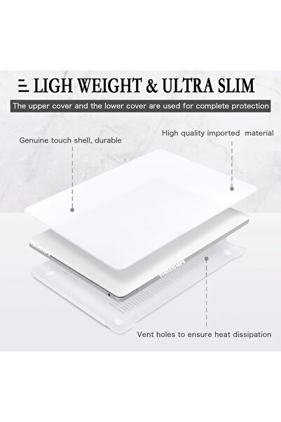 TEKNETSTORE Macbook Pro 13 2020/2022 A2251-a2289-a2338-a1706-a1708-a1989-a2159 Transparent Matte Cover Protection Case