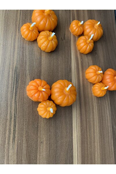 MMUMMUMM Dekoratif Hediyelik 3lü Balkabaklı Mum