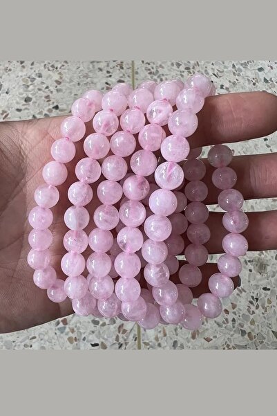 NBS Beautiful Naturel Stones Pembe Kuvars Gerçek Doğal Taş Bileklik ( Aşk,kıs...