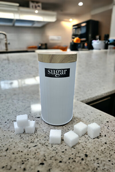 Milenay 3-Piece Metal Jar Set, Coffee Sugar and Coffee Storage Container, Decorative Design