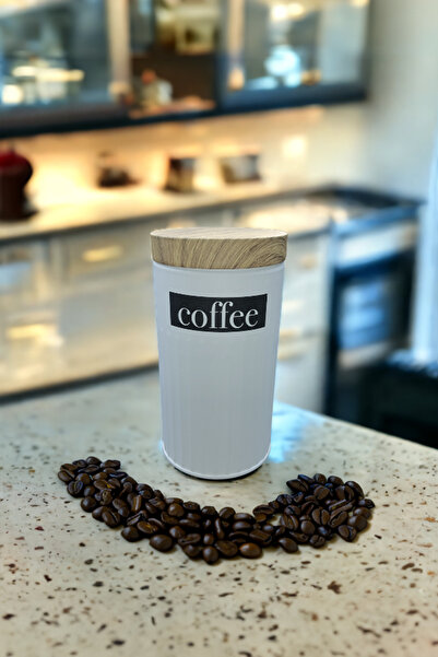 Milenay 3-Piece Metal Jar Set, Coffee Sugar and Coffee Storage Container, Decorative Design