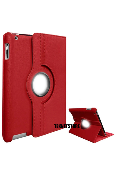 TEKNETSTORE Apple Ipad 9. Nesil 2021 10.2 Inç Tablet Standlı 360° Dönebilen Deri Kılıf Leather Case
