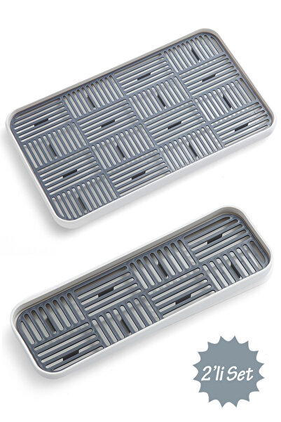 ALİNA HOME Bulaşık Kurutma Matı, Bulaşık Matı 2'li, Tezgah Üstü Bulaşıklık, K...