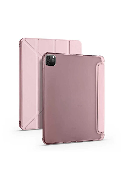 TEKNETSTORE Ipad Pro 12.9 2020 Uyumlu Premium Standlı Katlanabilir Kalemlikli Ipad Trifolding Kılıf