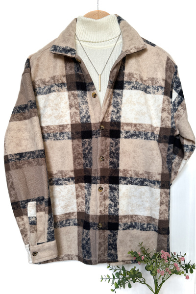 MİRMARONİ Ανδρικό πουκάμισο γιακά Oversize Βαμβακερό πουκάμισο ξυλοκόπο