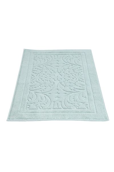 Green Black Χαλάκι μπάνιου Elenora 100% βαμβακερό χτενισμένο ζακάρ μέντα 50x80 εκ.