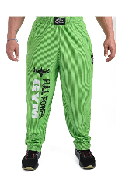Full power Gym Sports Sweatpants Green Striped