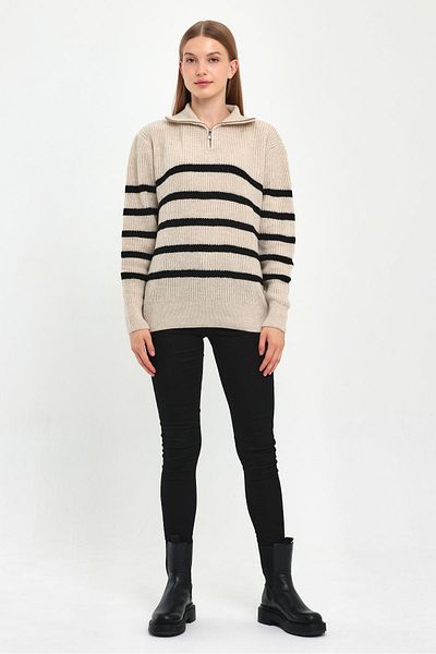 ALEXANDERGARDI ZIPPERED FISHER COLLAR KNITWEAR SWEATER (B23-5802)