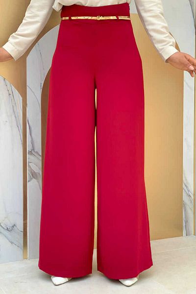 Bym Fashion Zippered Belt Accessory Trouser Skirt 0125 Claret Red