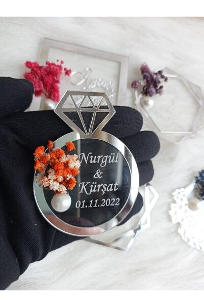 Bİ DÜNYA TASARIM 25 Adet Pleksi Magnet Söz Düğün Nişan Mevlüt Nikah Kına Sünn...